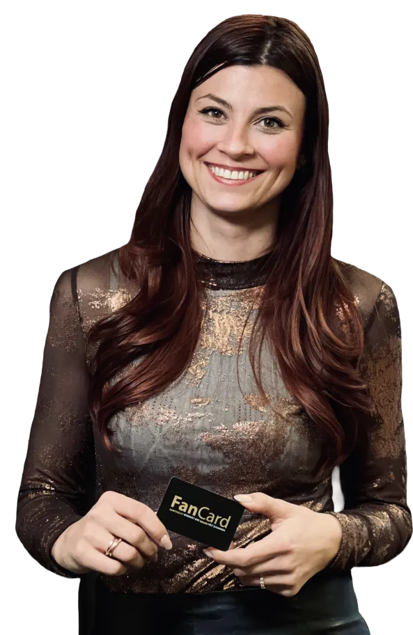 Frau mit ein Samfrocity Fancard